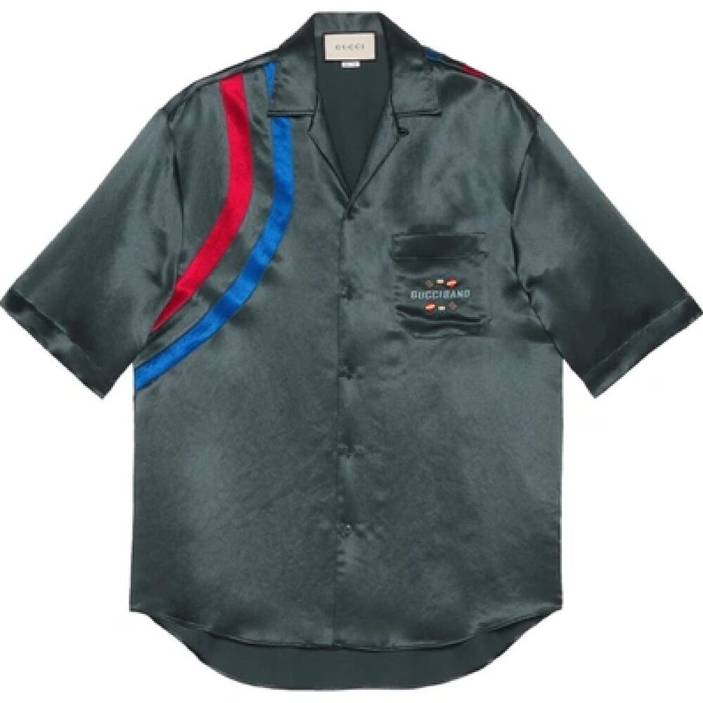 NWT Gucci 'Gucci Band' bowling shirt Size 44